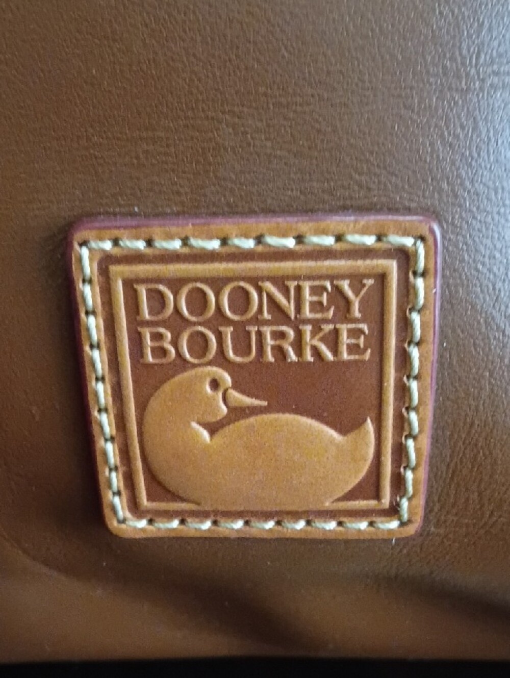 Dooney & Bourke EUC Cognac Brown Leather Messenger Bag - Picture 2 of 16
